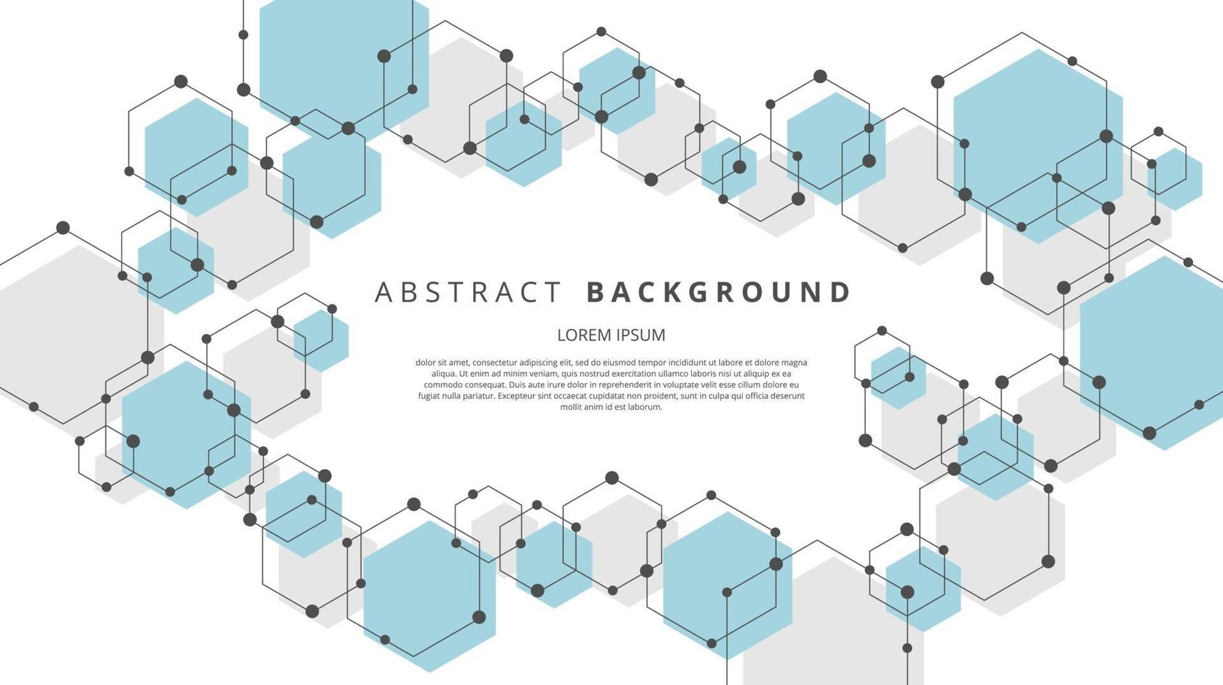 Abstract flat geometric hexagonal shapes background vector