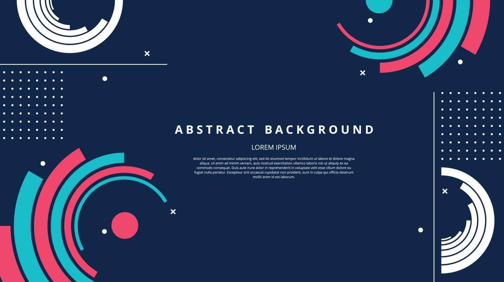Abstract flat rotated circle shapes background vector