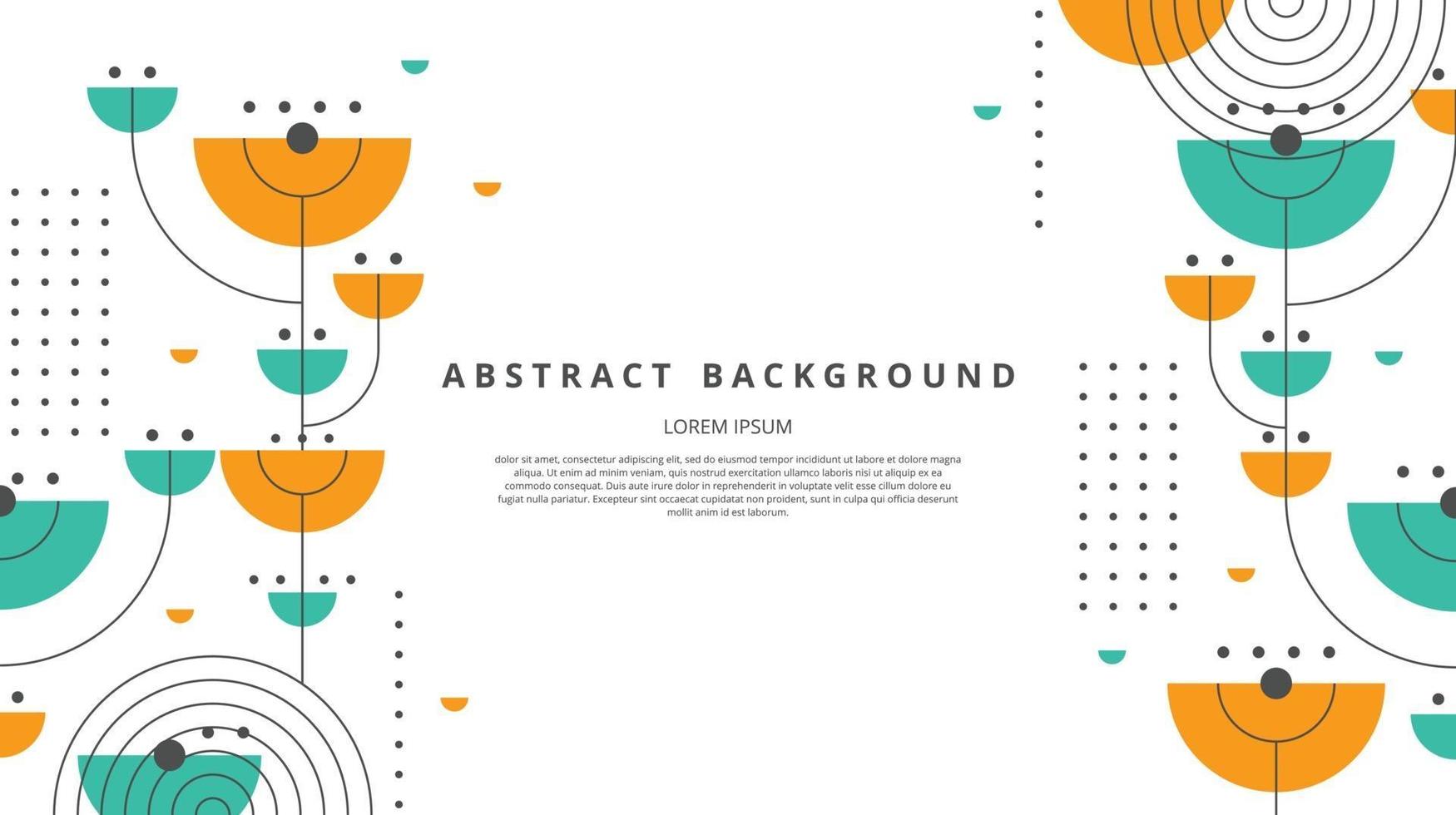Abstract flat memphis flower shapes background vector