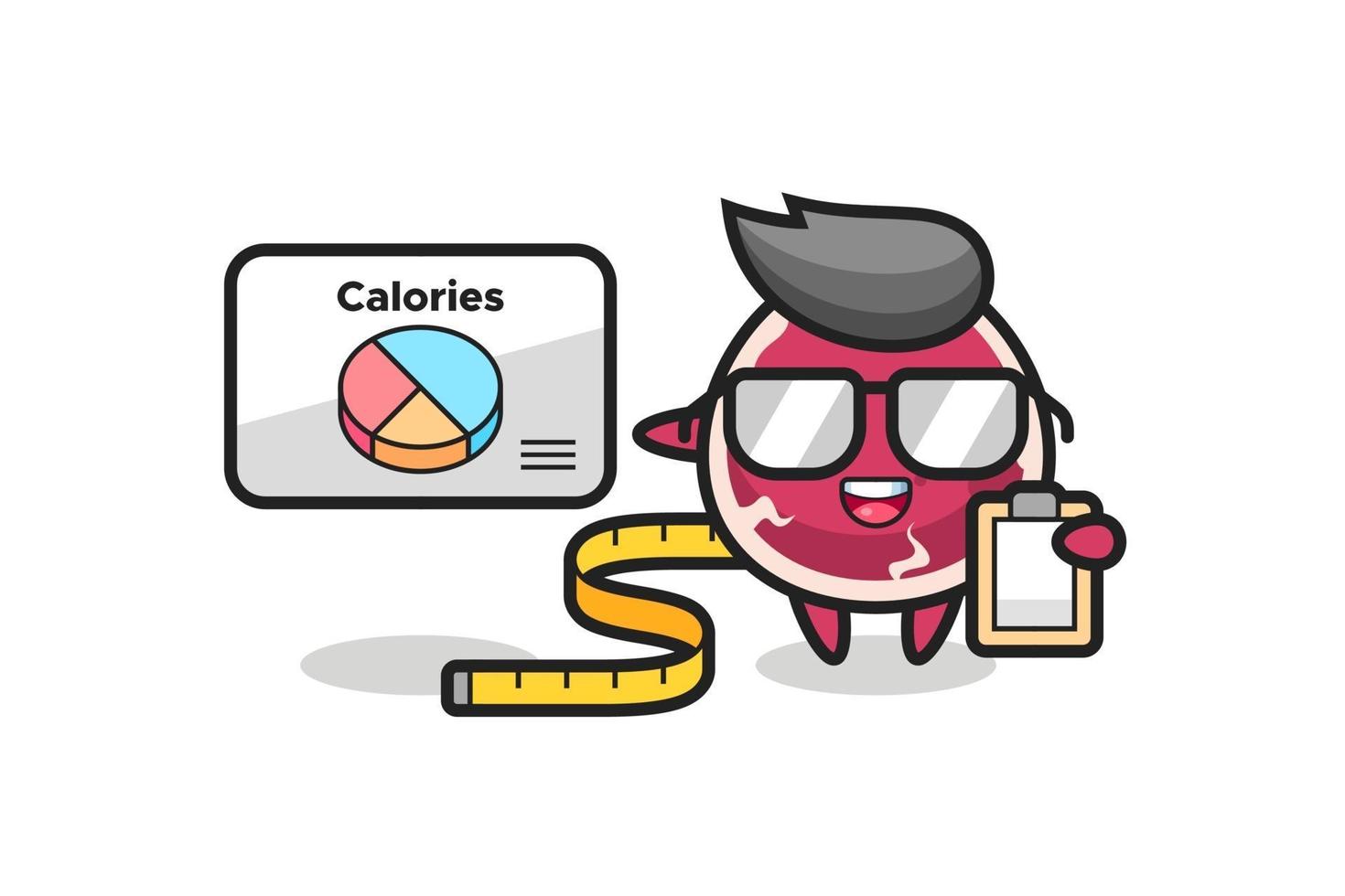 Illustration of beef mascot as a dietitian vector