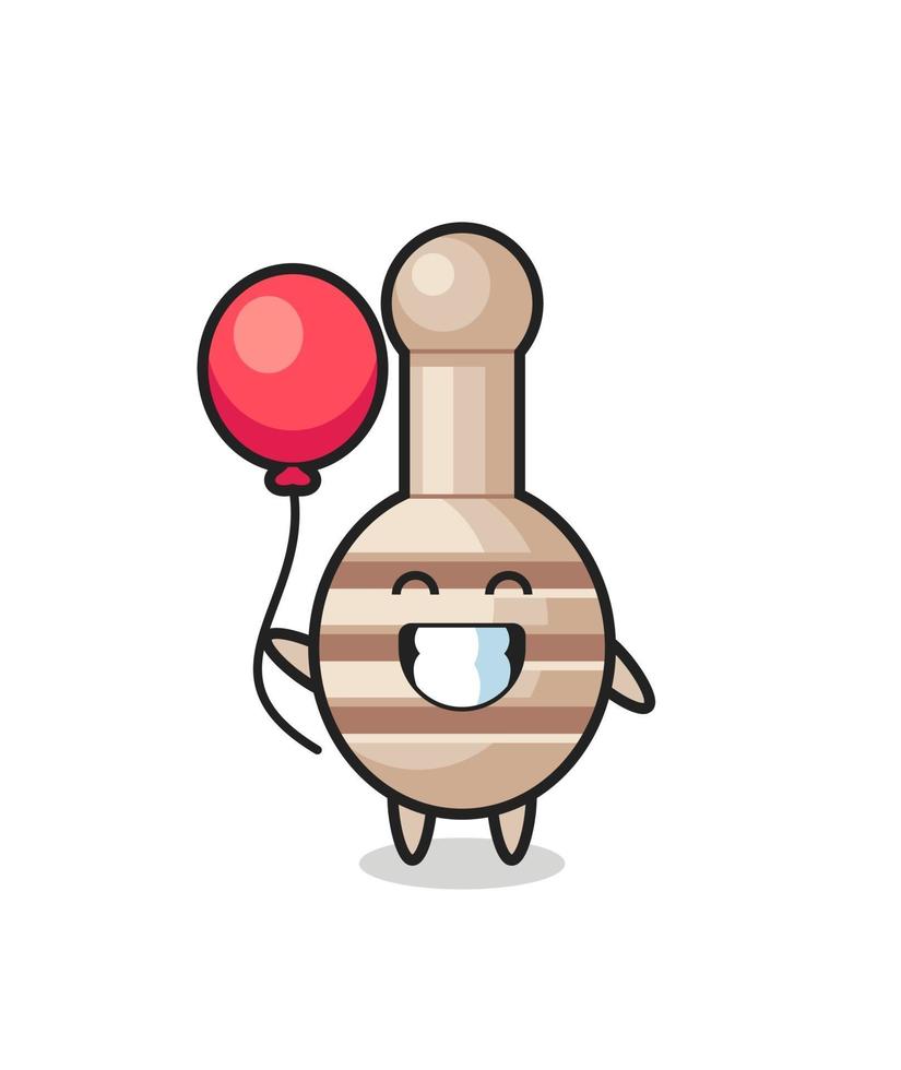 honey dipper mascot illustration is playing balloon vector