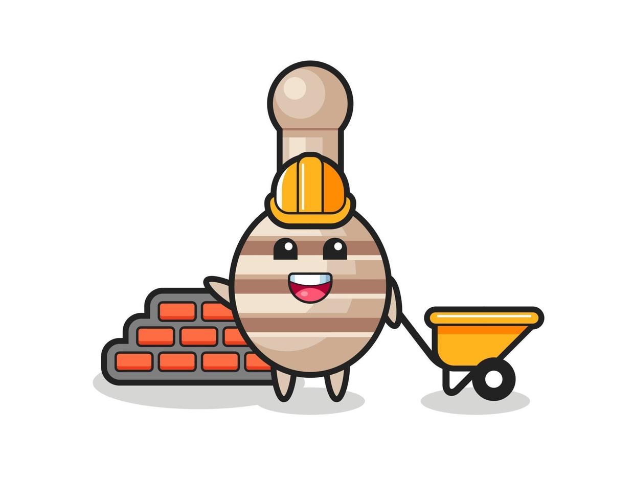 Cartoon character of honey dipper as a builder vector