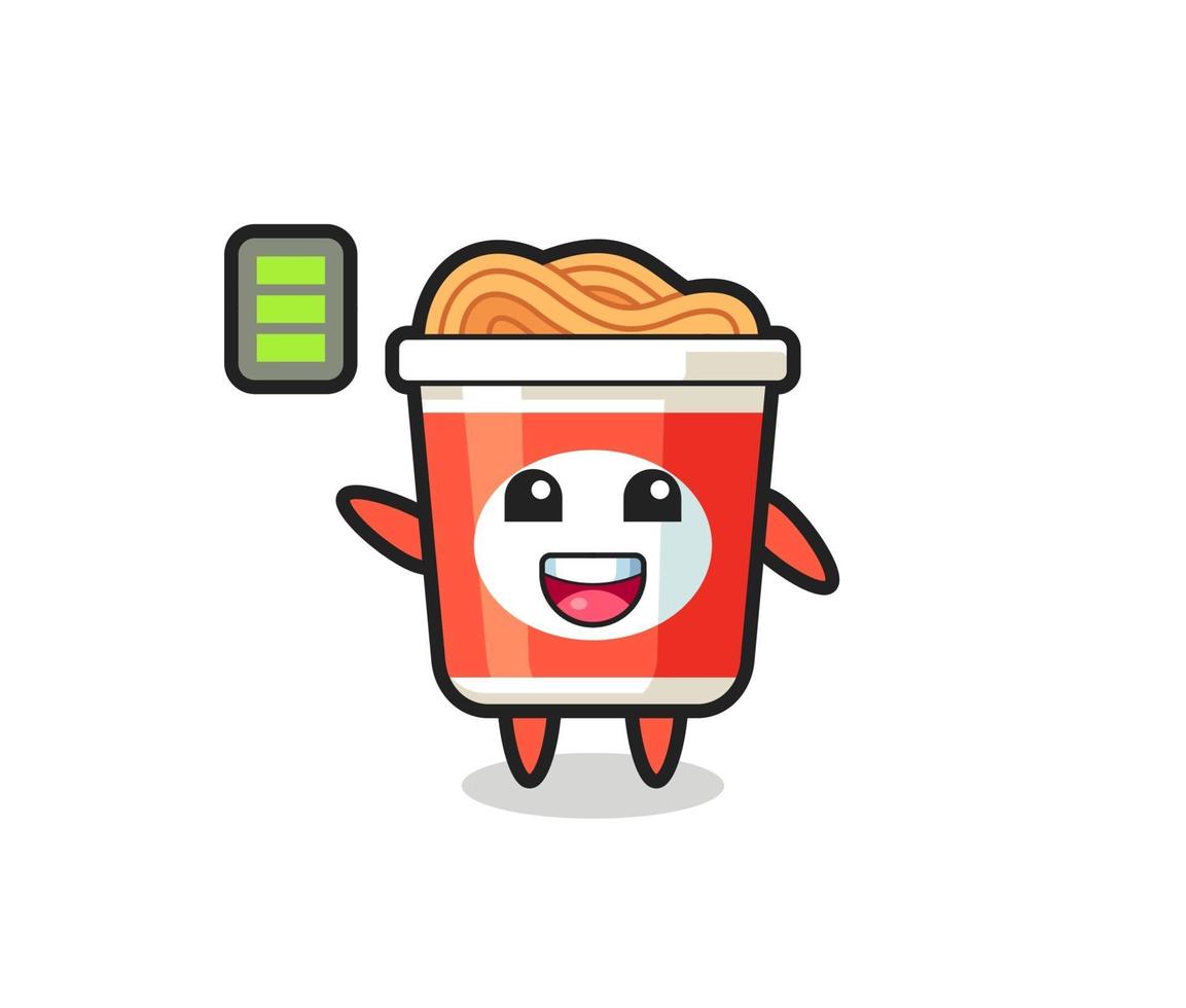 instant noodle mascot character with energetic gesture vector