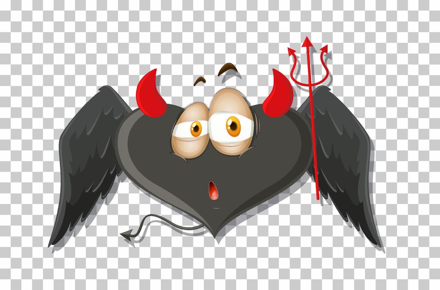 Heart shape devil with facial expression vector