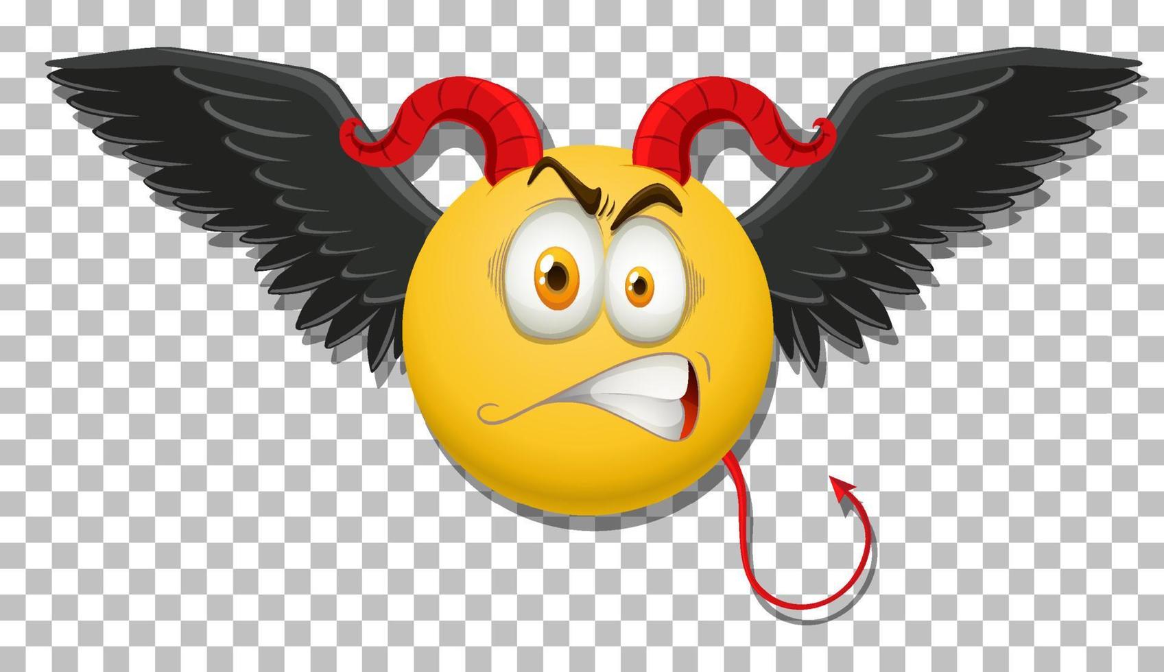 Devil emoticon with facial expression vector