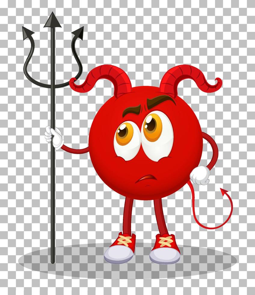 A Red Devil cartoon character with facial expression vector