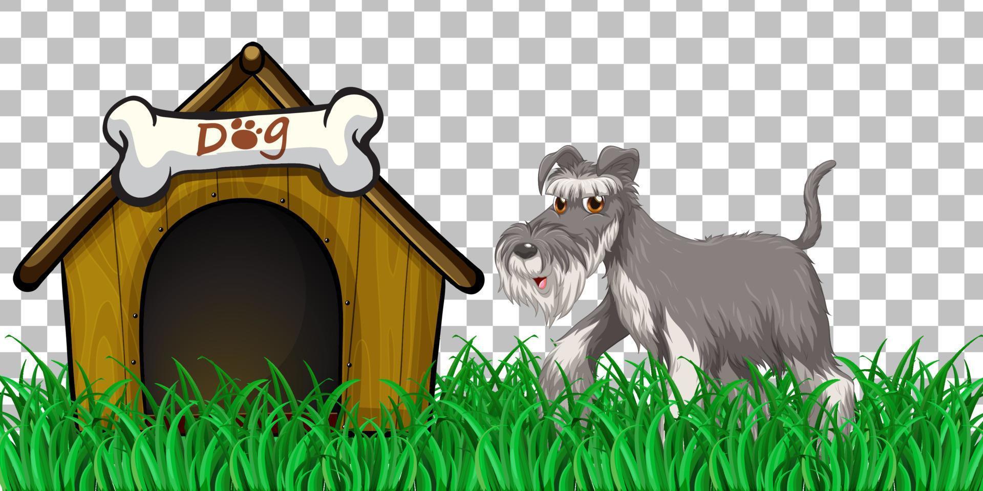 Cute dog with dog house vector