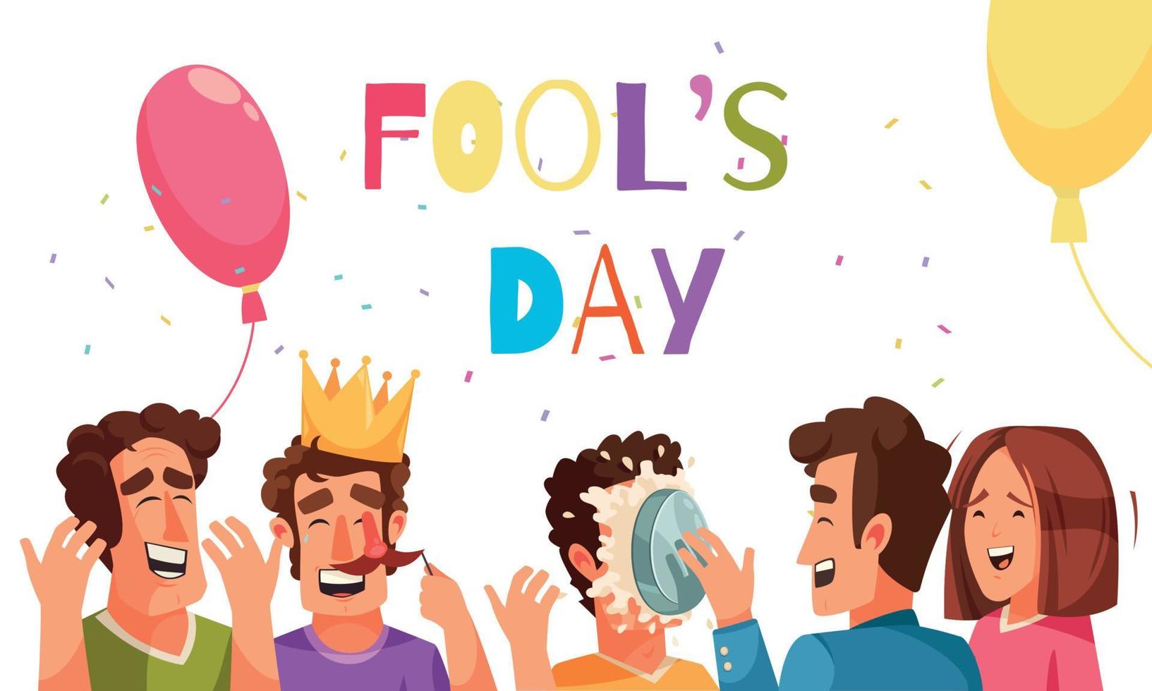 Fools Day Laughing Composition vector