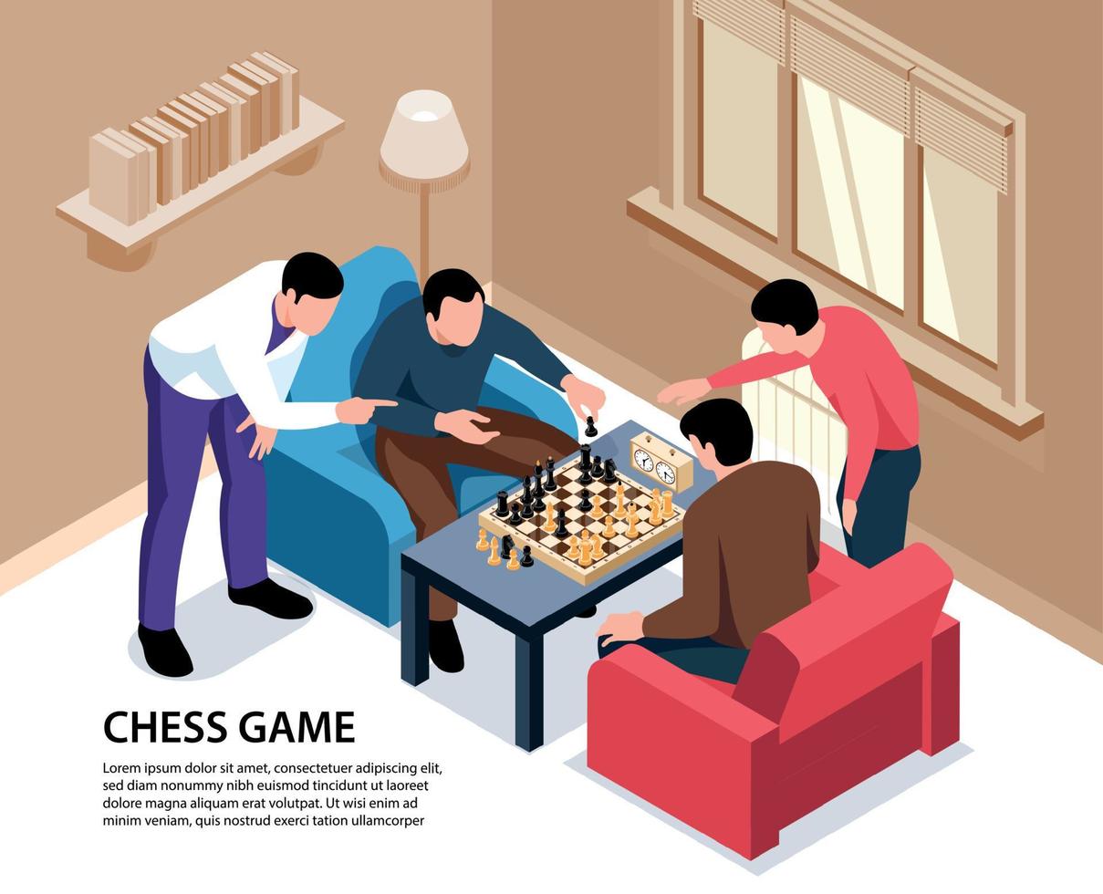 Home Chess Isometric Background vector