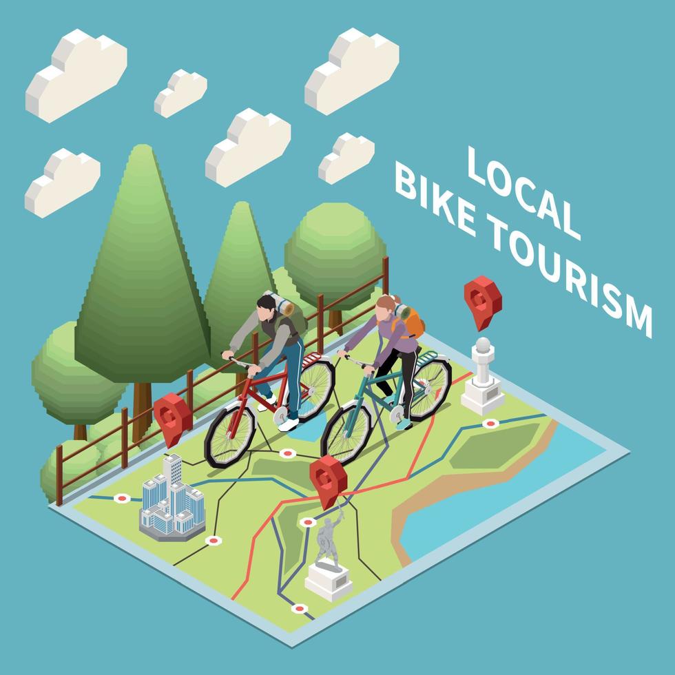 Local Tourism Isometric Concept vector