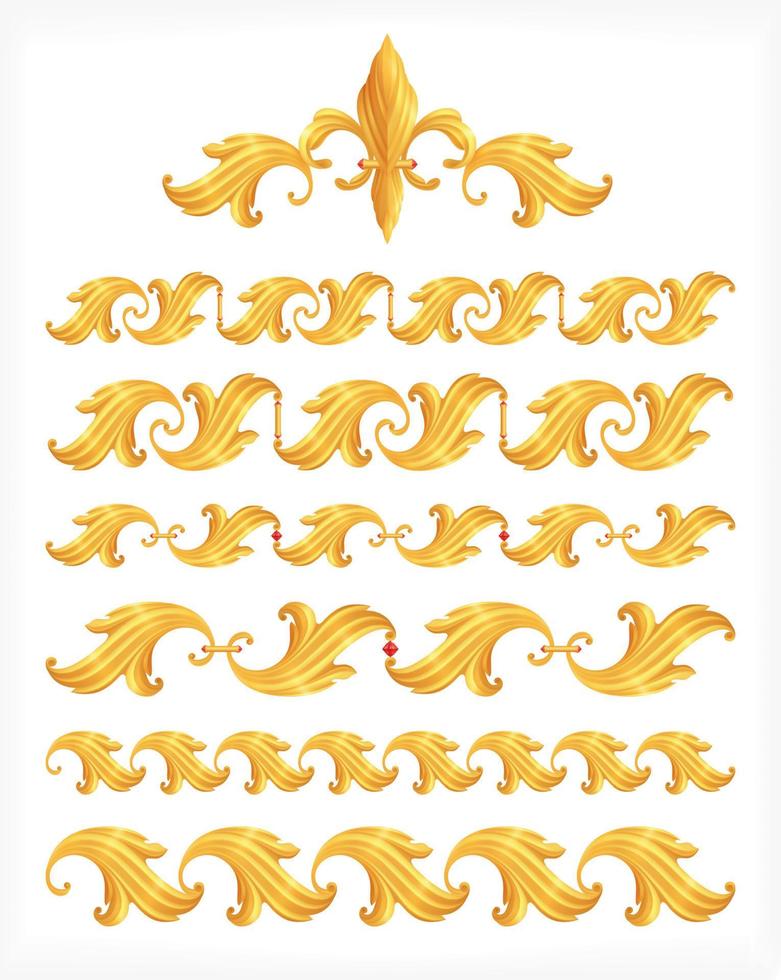 Heraldic Decorative Seamless Borders vector