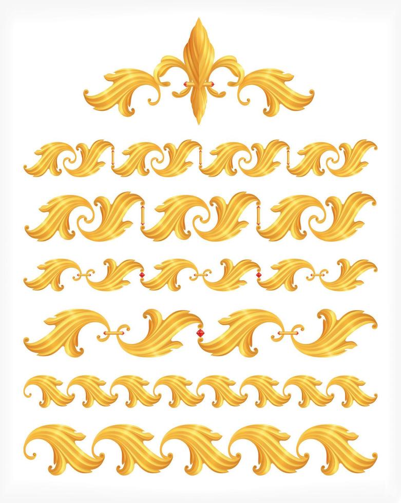 Heraldic Decorative Seamless Borders vector