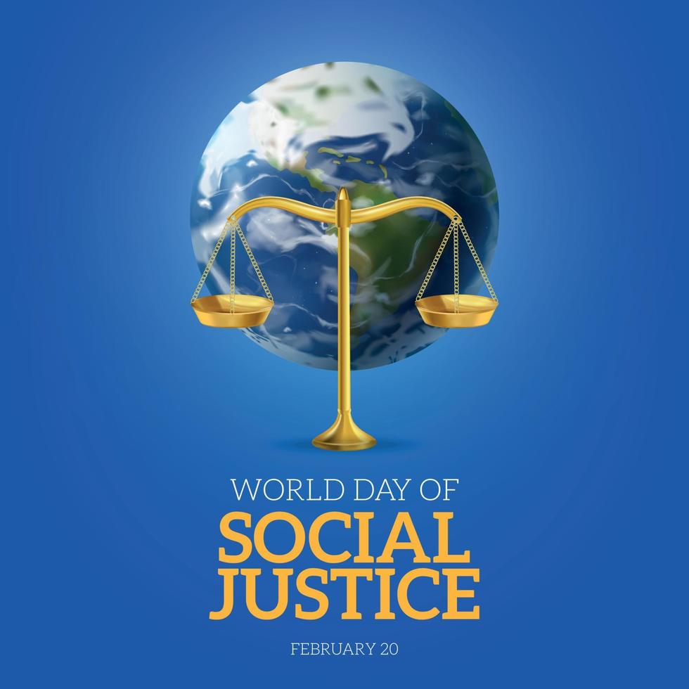 cartel del día mundial de la justicia social vector