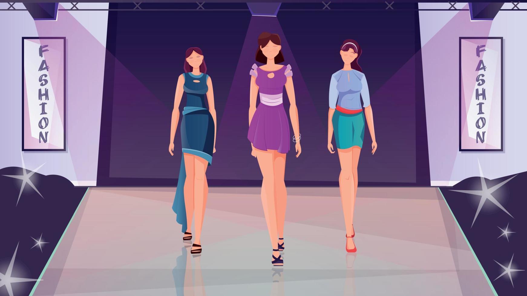 fondo plano del desfile de moda vector