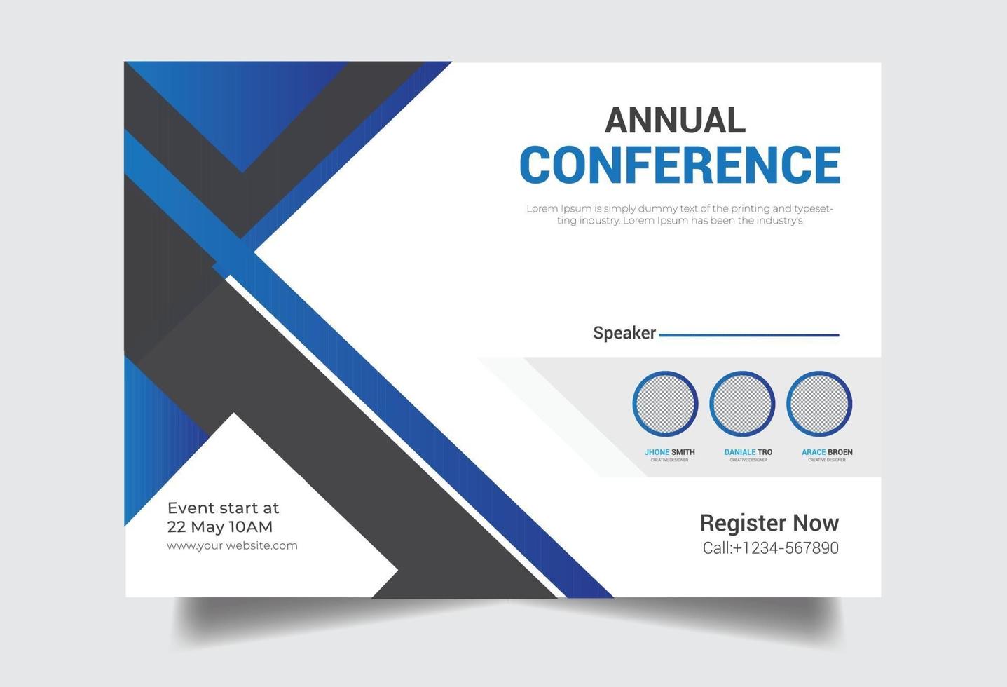 Horizontal Conference flyer vector template