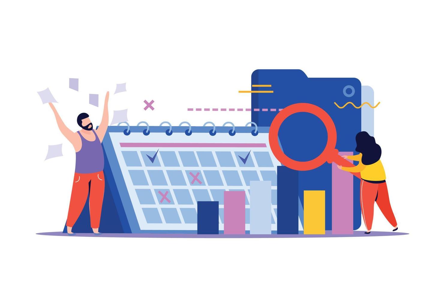 Data Analysis Schedule Background vector