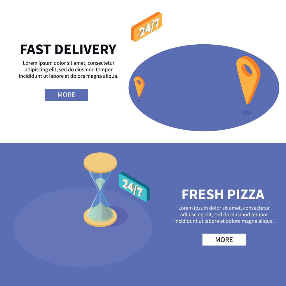 Fast Fresh Pizza Banners vector