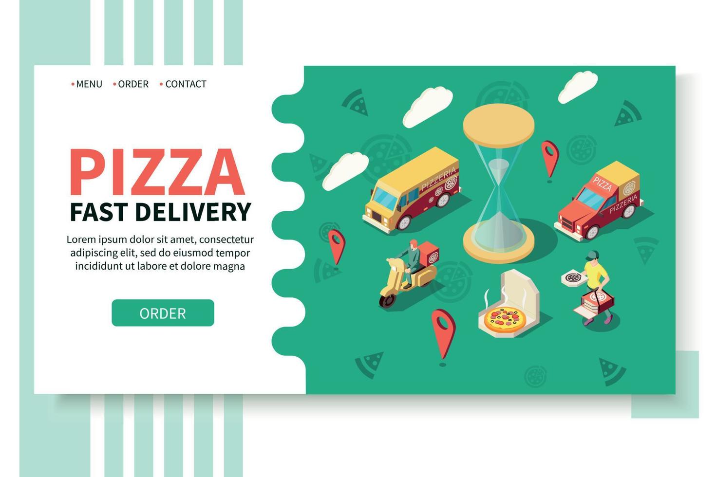 Pizza Fast Delivery Website vector