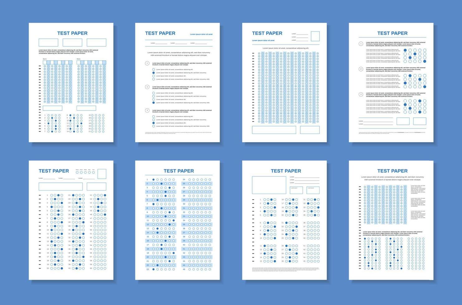 Realistic Test Papers Set vector