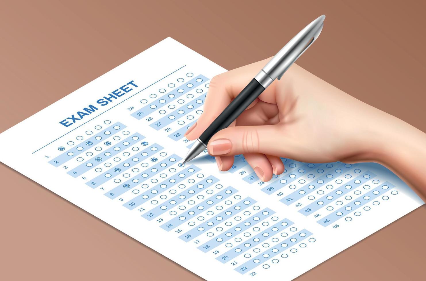 Exam Sheet Fill Composition vector