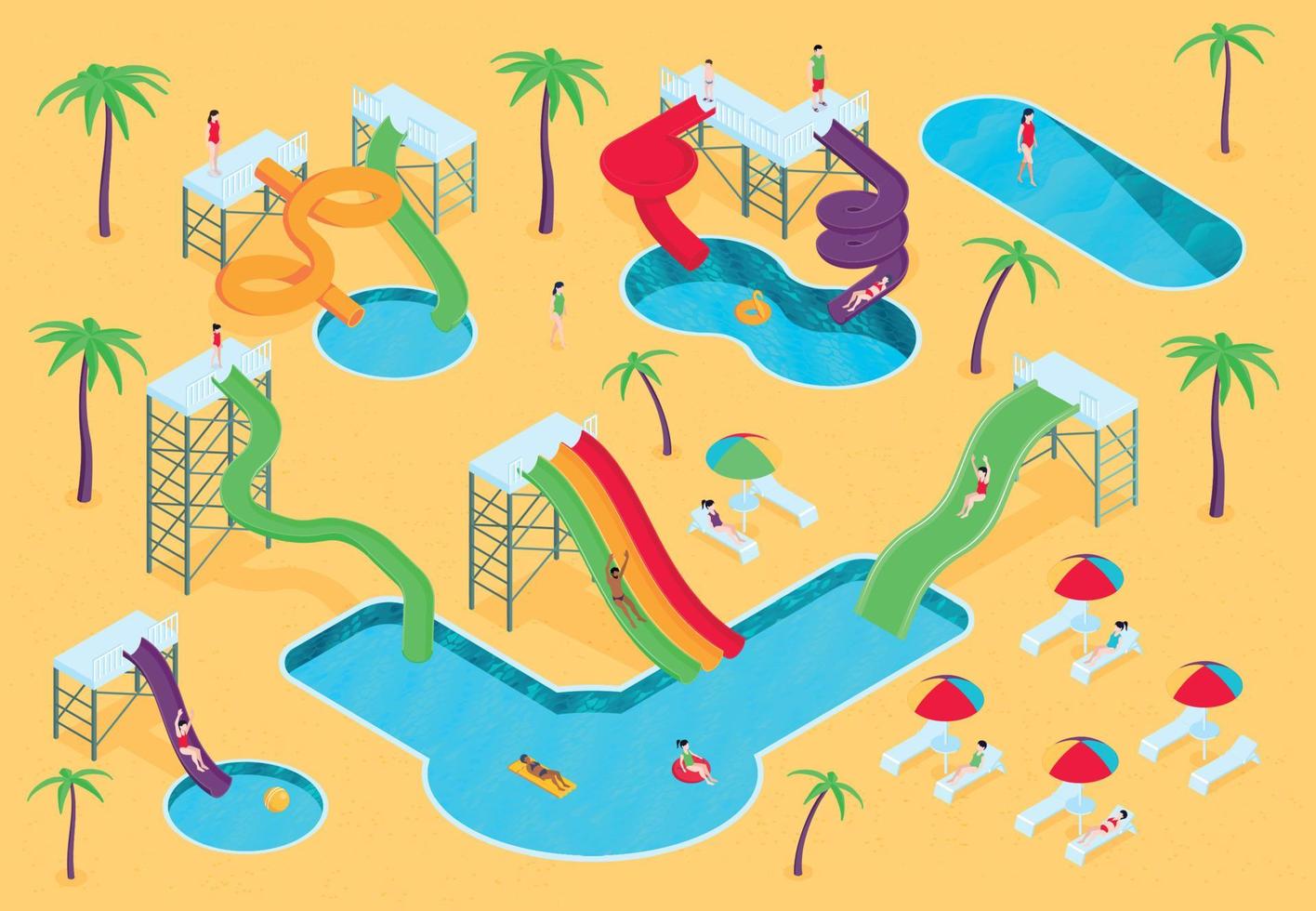 Water Aqua Park Composition vector