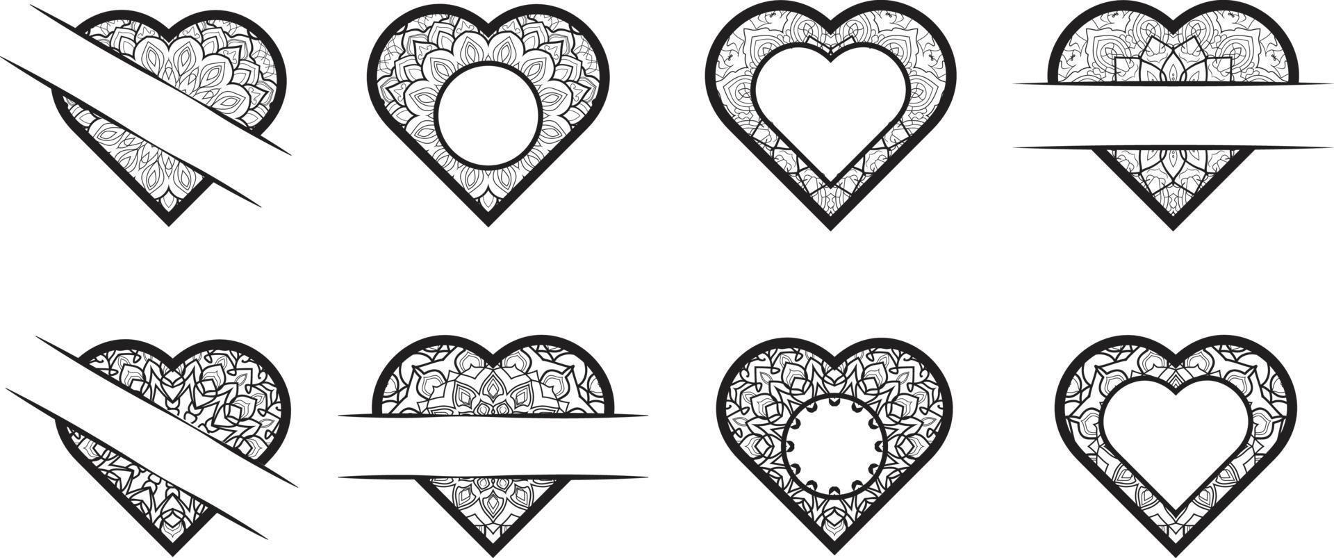 Mandala Hearts Valentine's Day Bundle vector