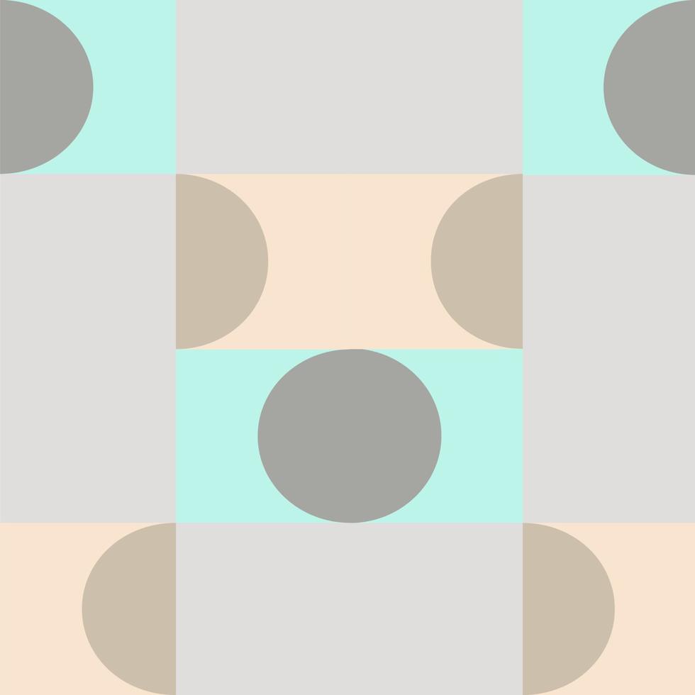 Abstract circle and square vector pattern in Scandinavian style