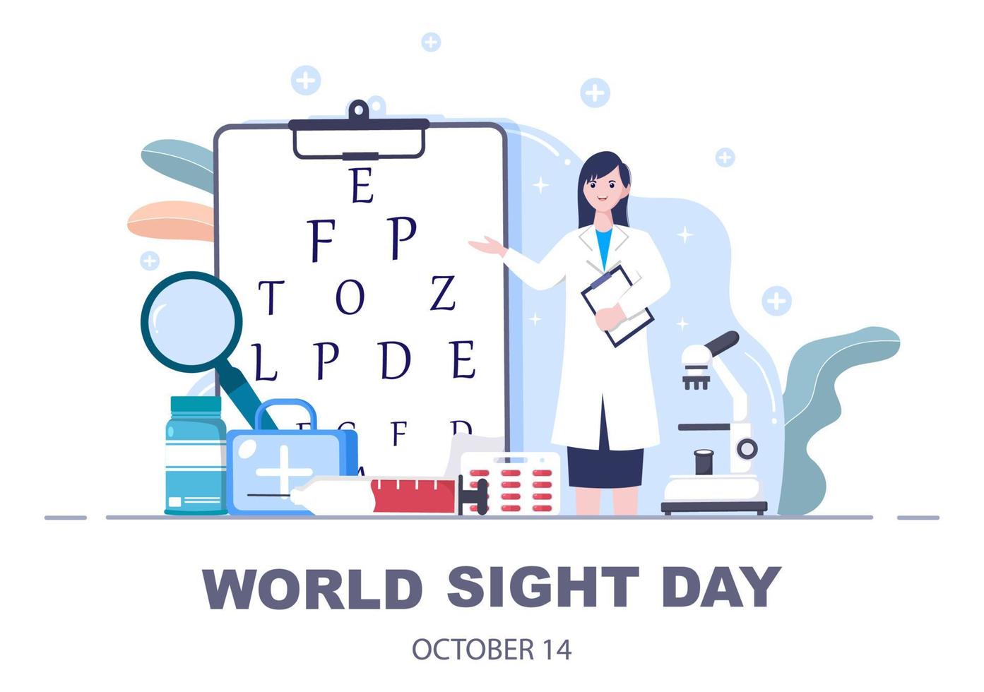 World Sight Day Eye Vector Illustration