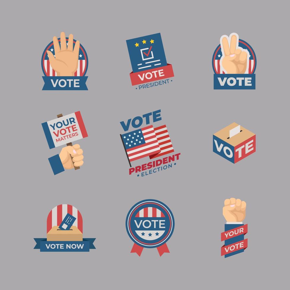 Set of President Election Sticker vector