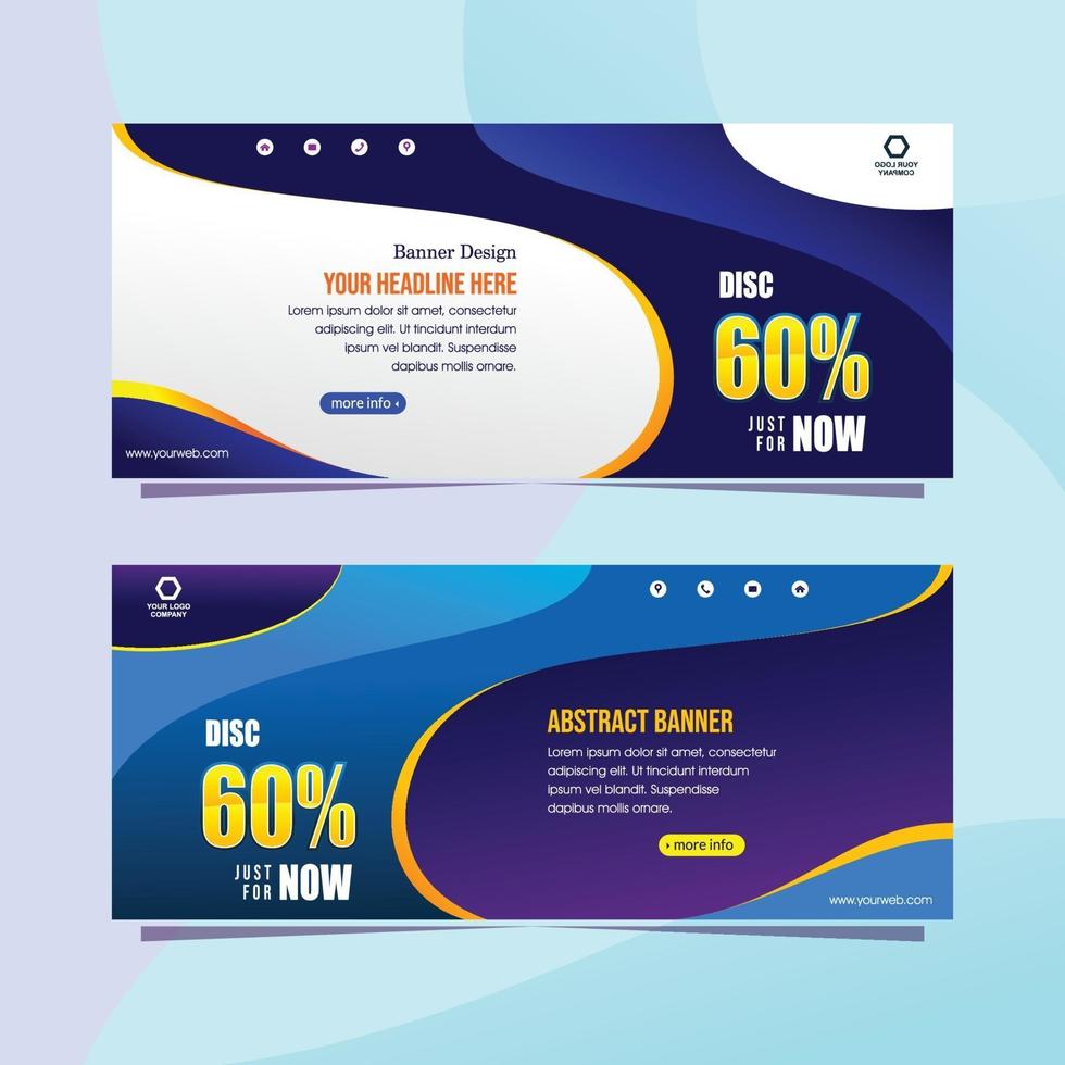 modern blue abstract web banner design template vector