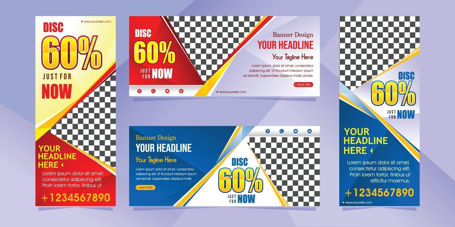modern abstract banner promotion design template vector