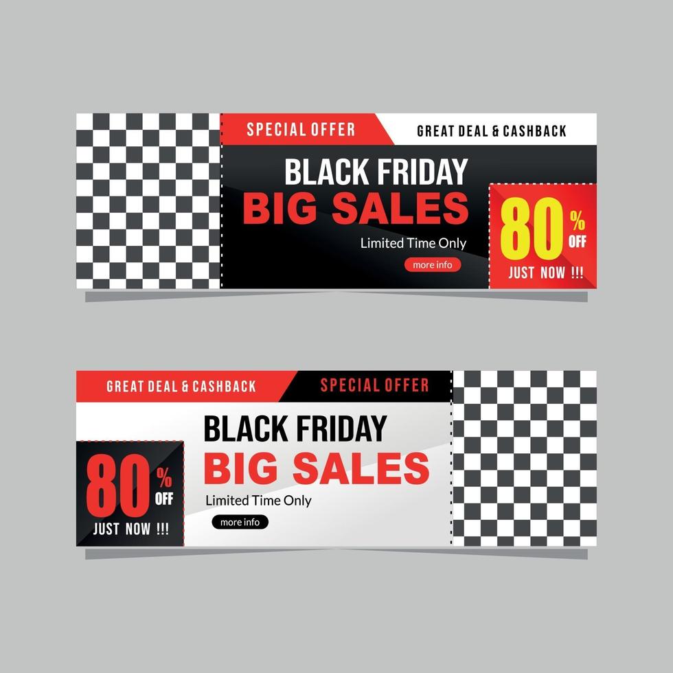 black Friday abstract banner discount collection vector
