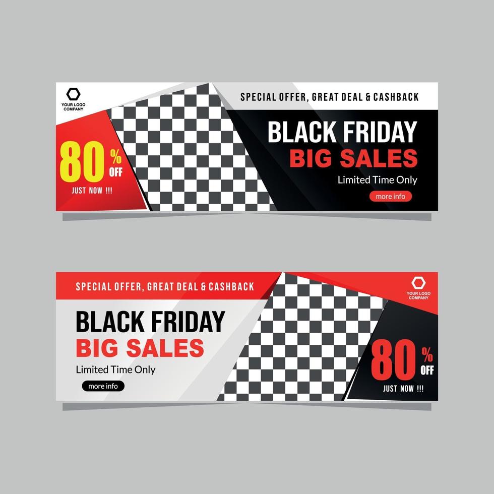 black Friday sales banner collection vector