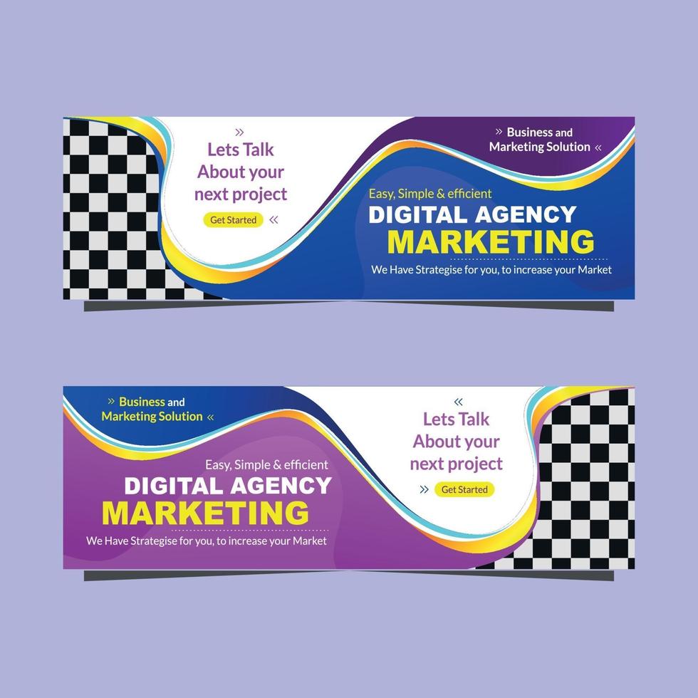 Modern Digital Marketing agency banner promotion template vector