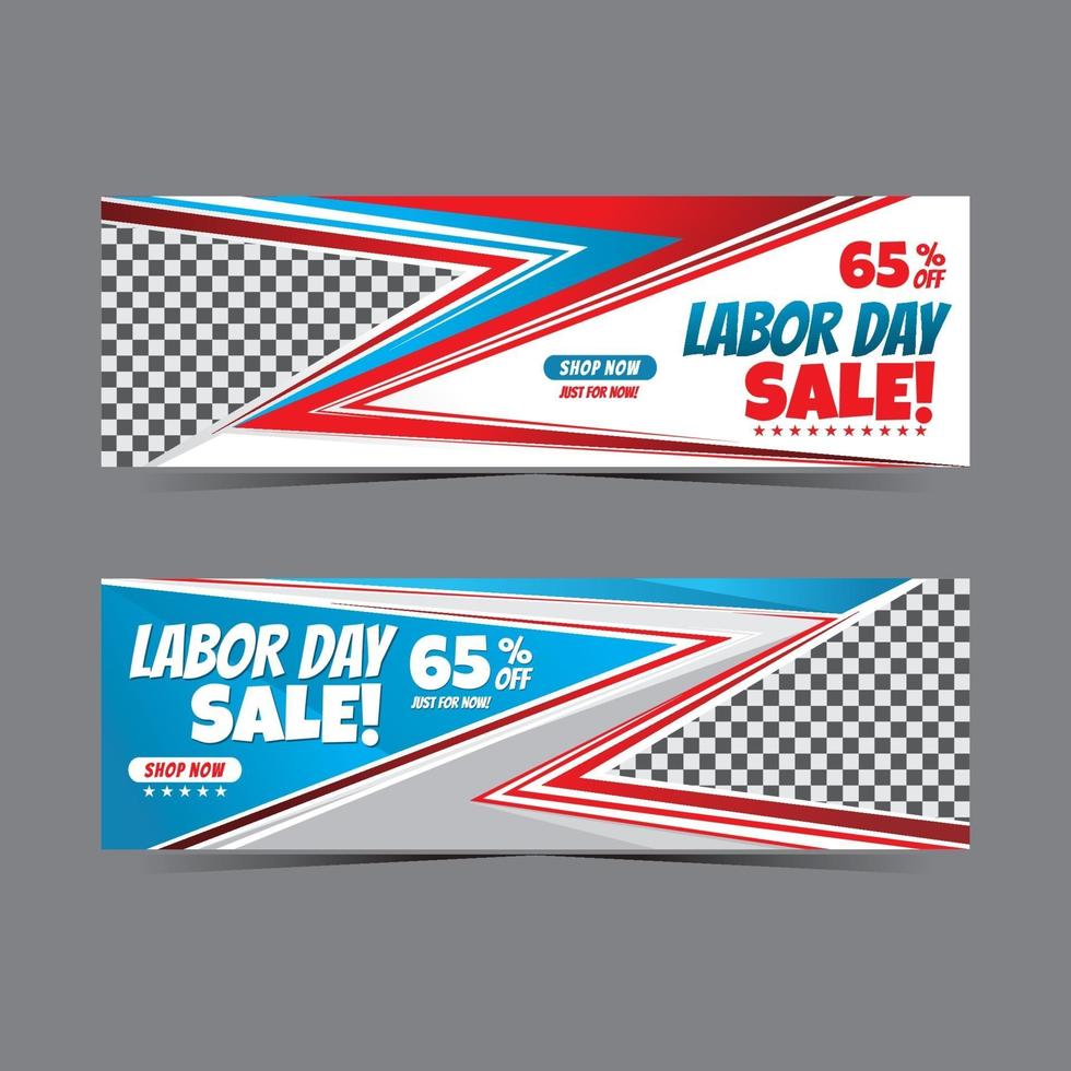 modern labour day web banner geometry for discount sale vector