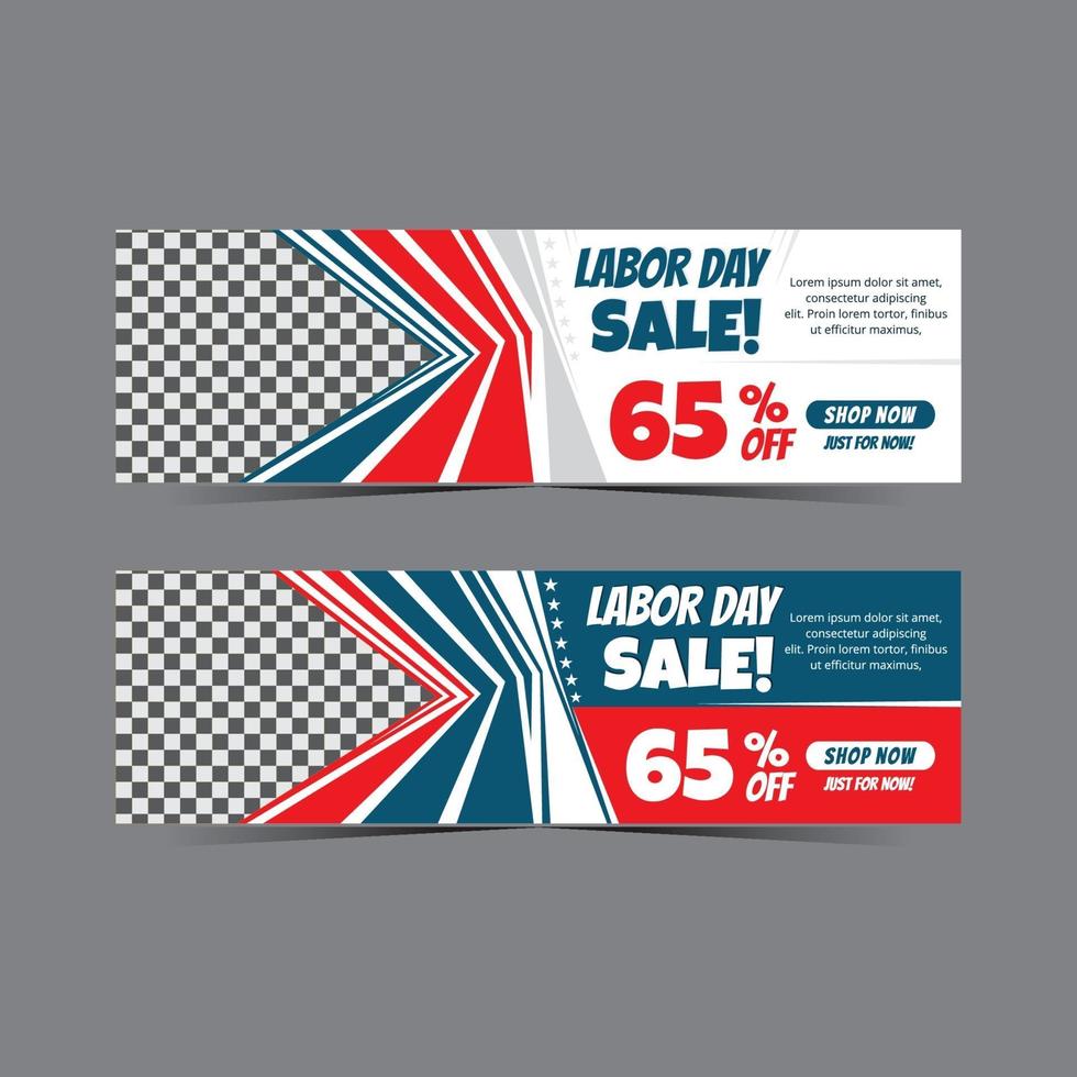 modern labour day web banner geometry for discount sale vector