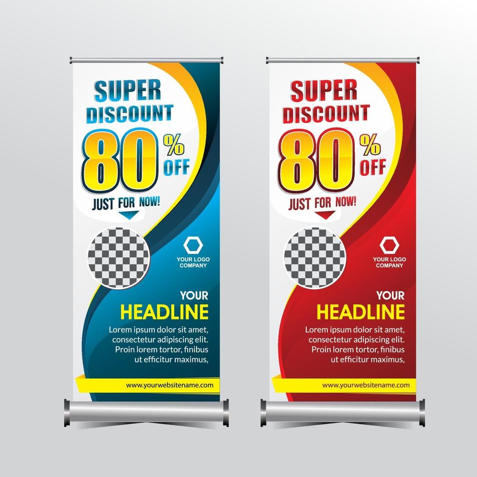 standing banner template super special offer sale discount vector