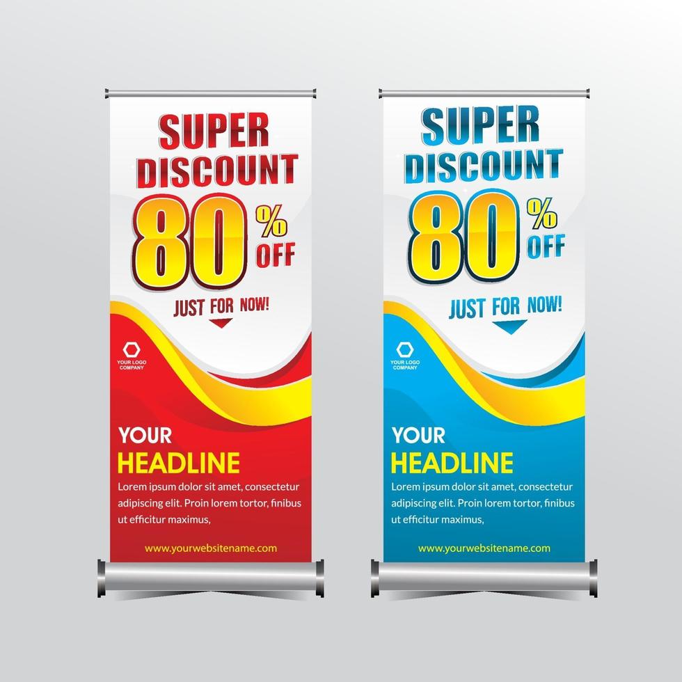 standing banner template super special offer sale discount vector