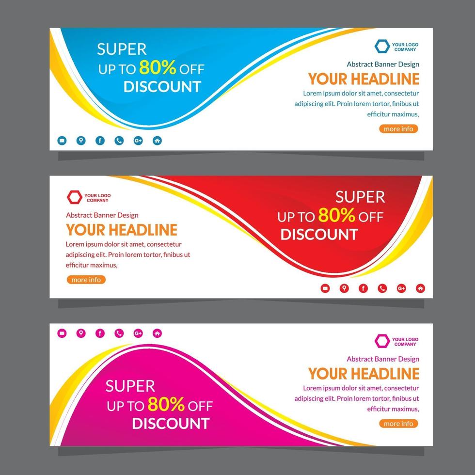 abstract web banner template promotion special super vector