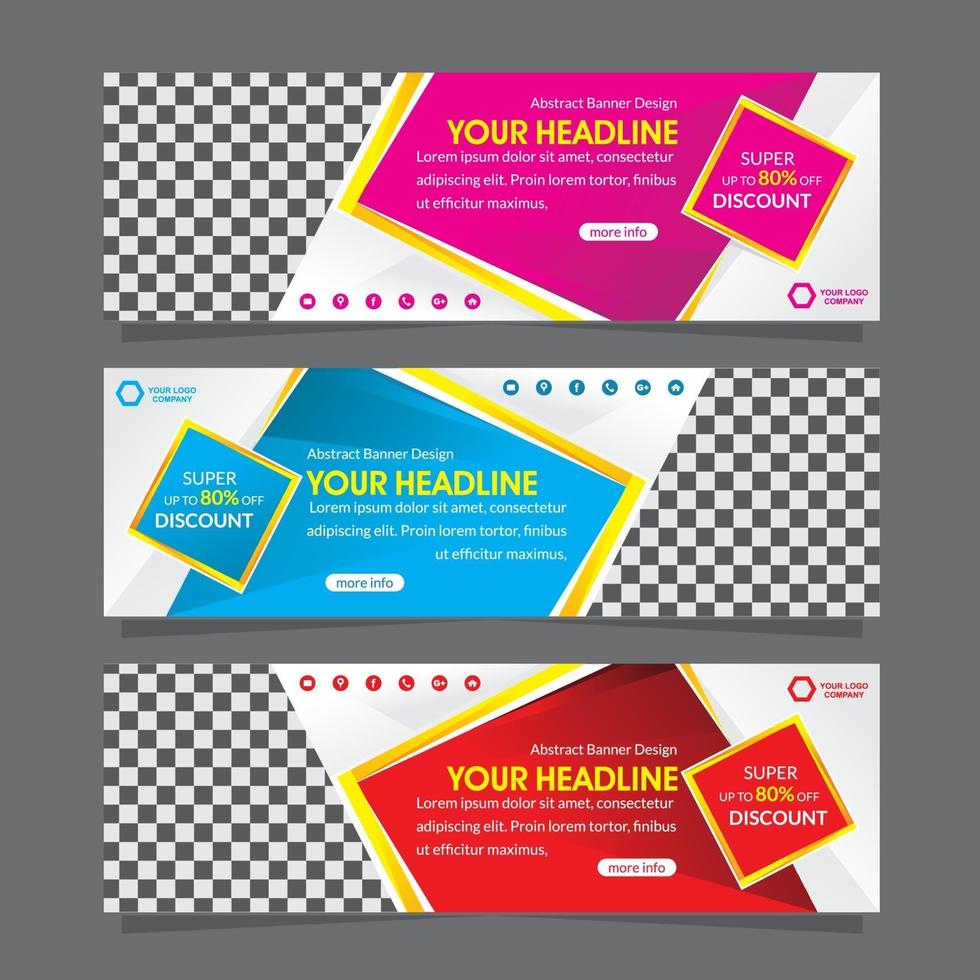 abstract web banner template special super discount promotion offe vector