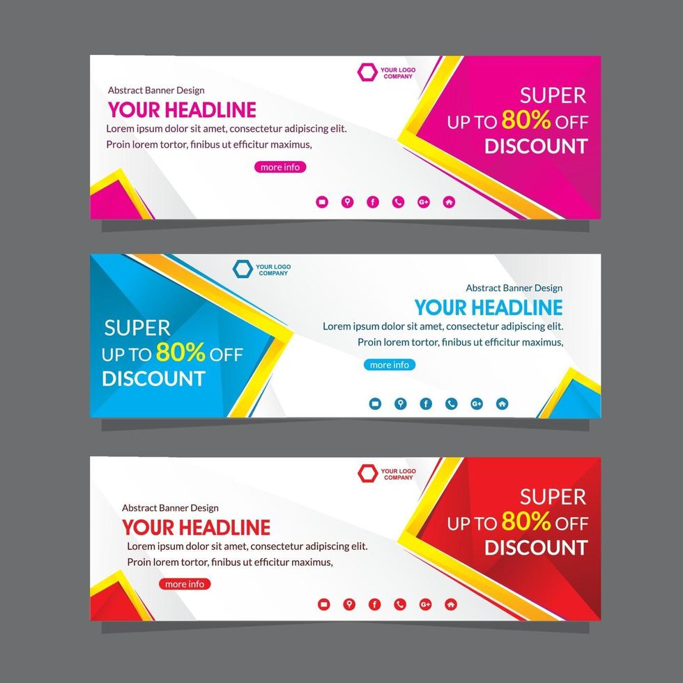 abstract web banner promotion template special super discount vector