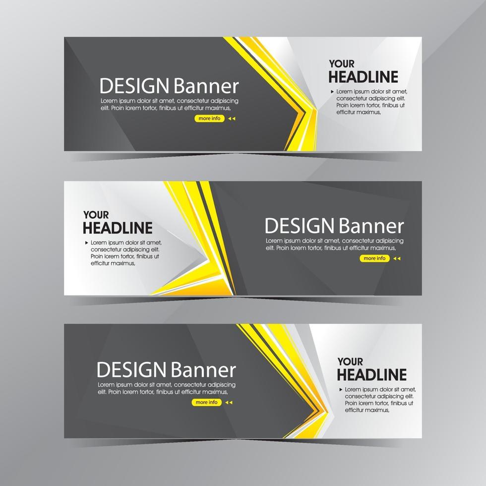 Plantilla de banner web en blanco y negro limpio moderno vector