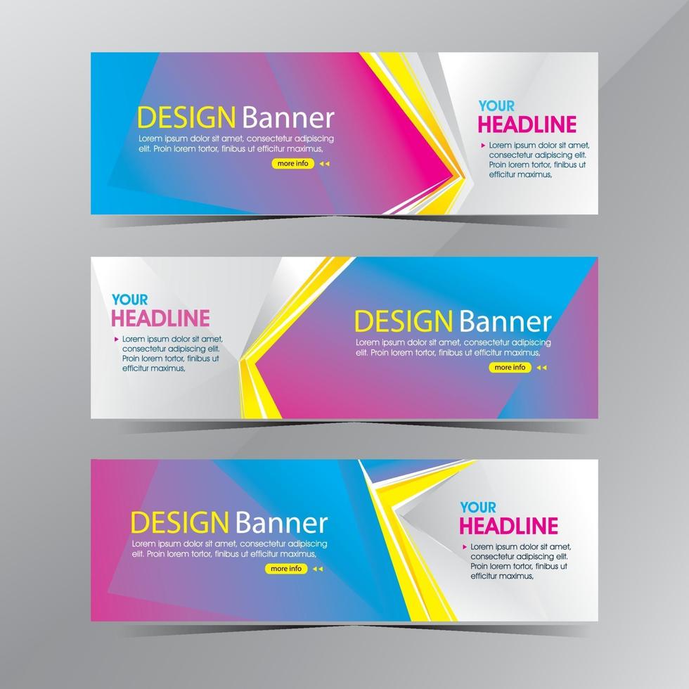 Plantilla de banner web azul y rosa degradado limpio moderno vector