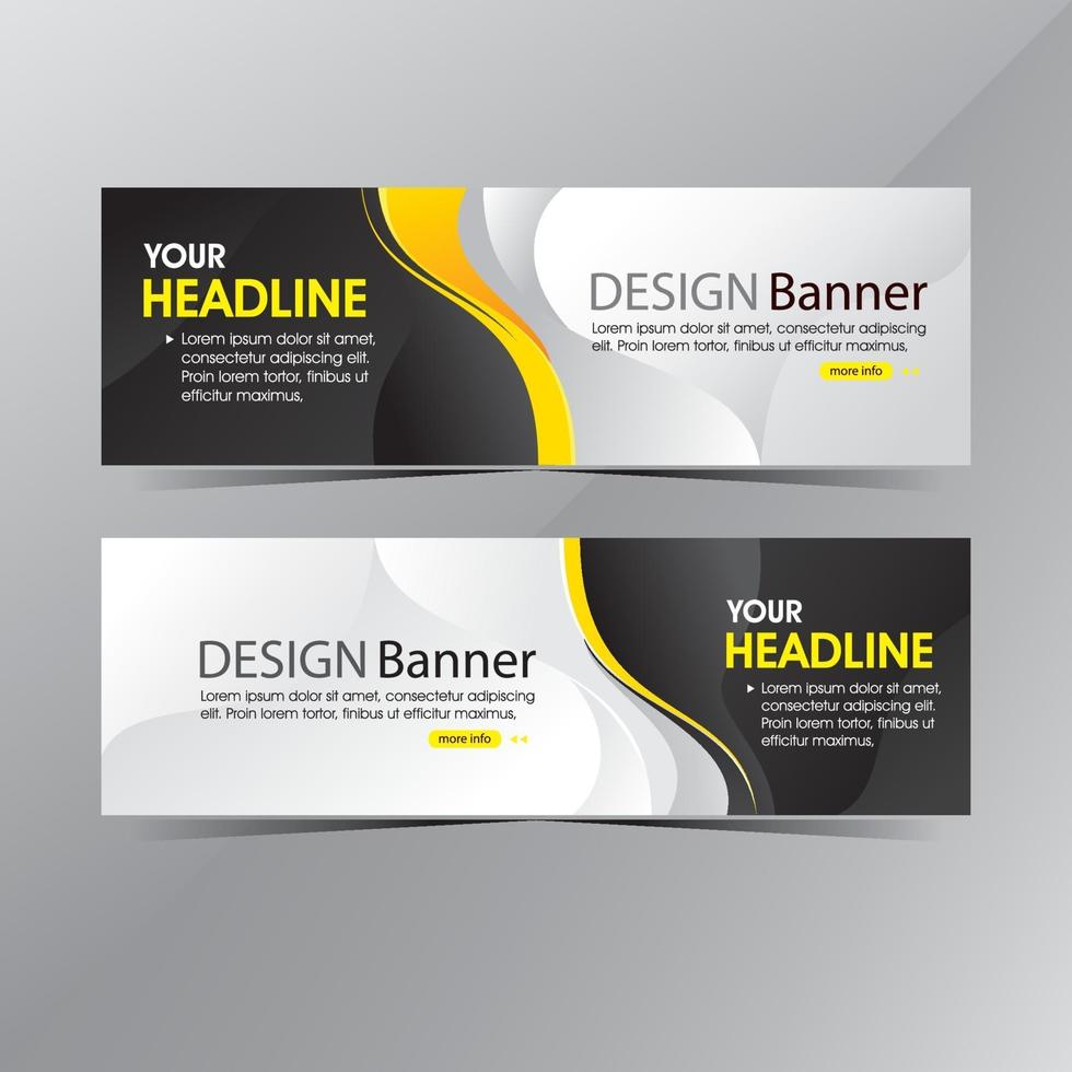 banner de plantilla web en blanco y negro degradado limpio moderno vector