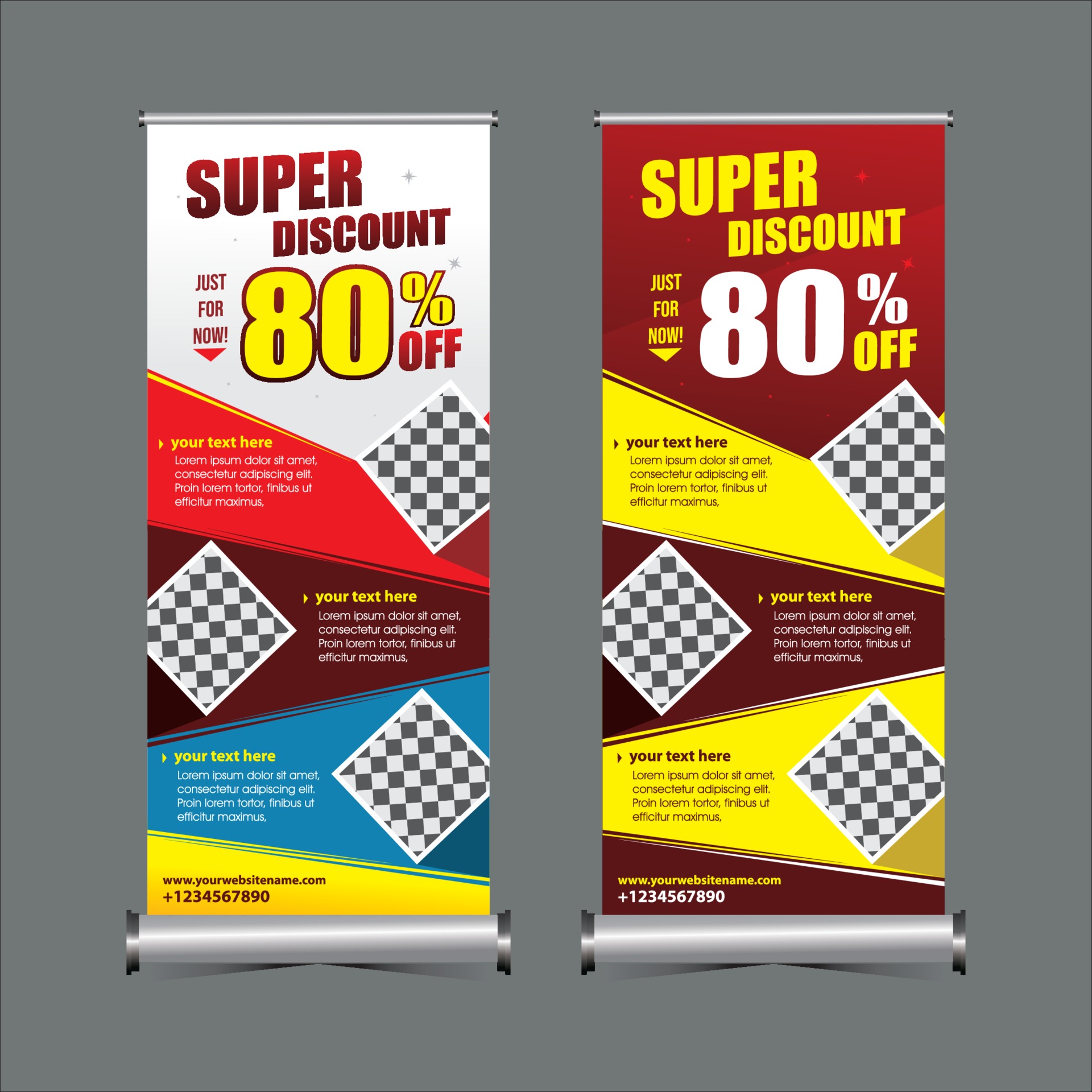 modern geometry standing banner template discount banner 3471667 Vector ...