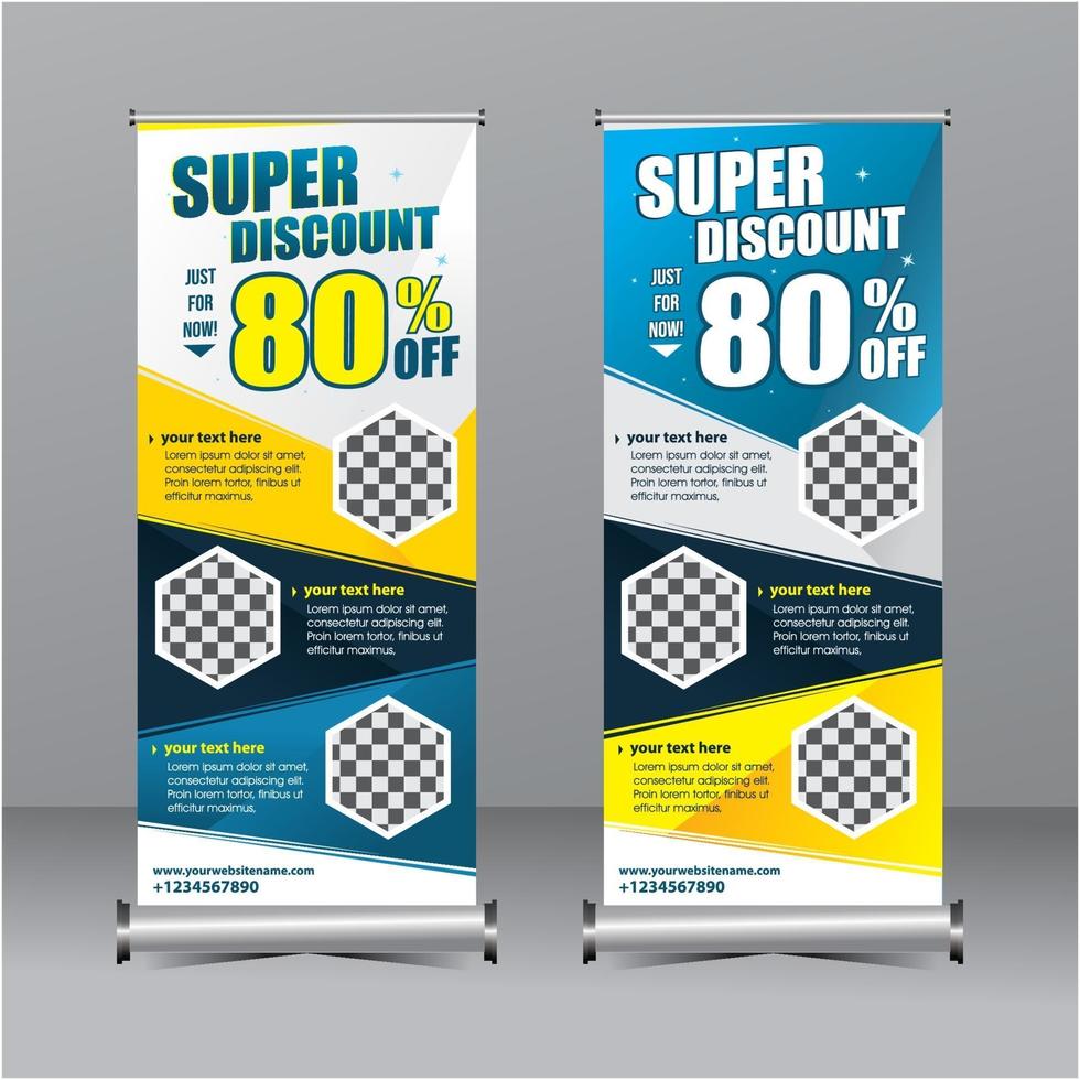 modern geometry standing banner template super sale vector