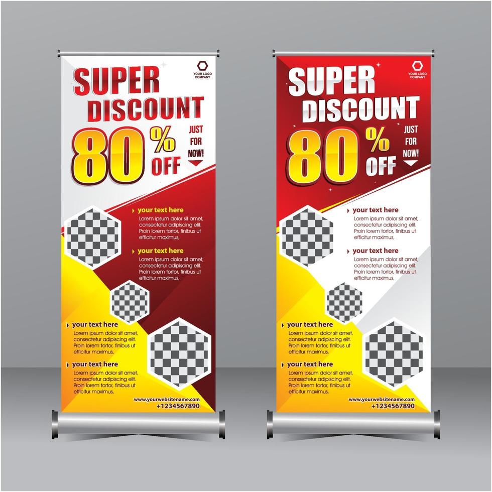 red and yellow modern geometry standing super sale discount banner ...