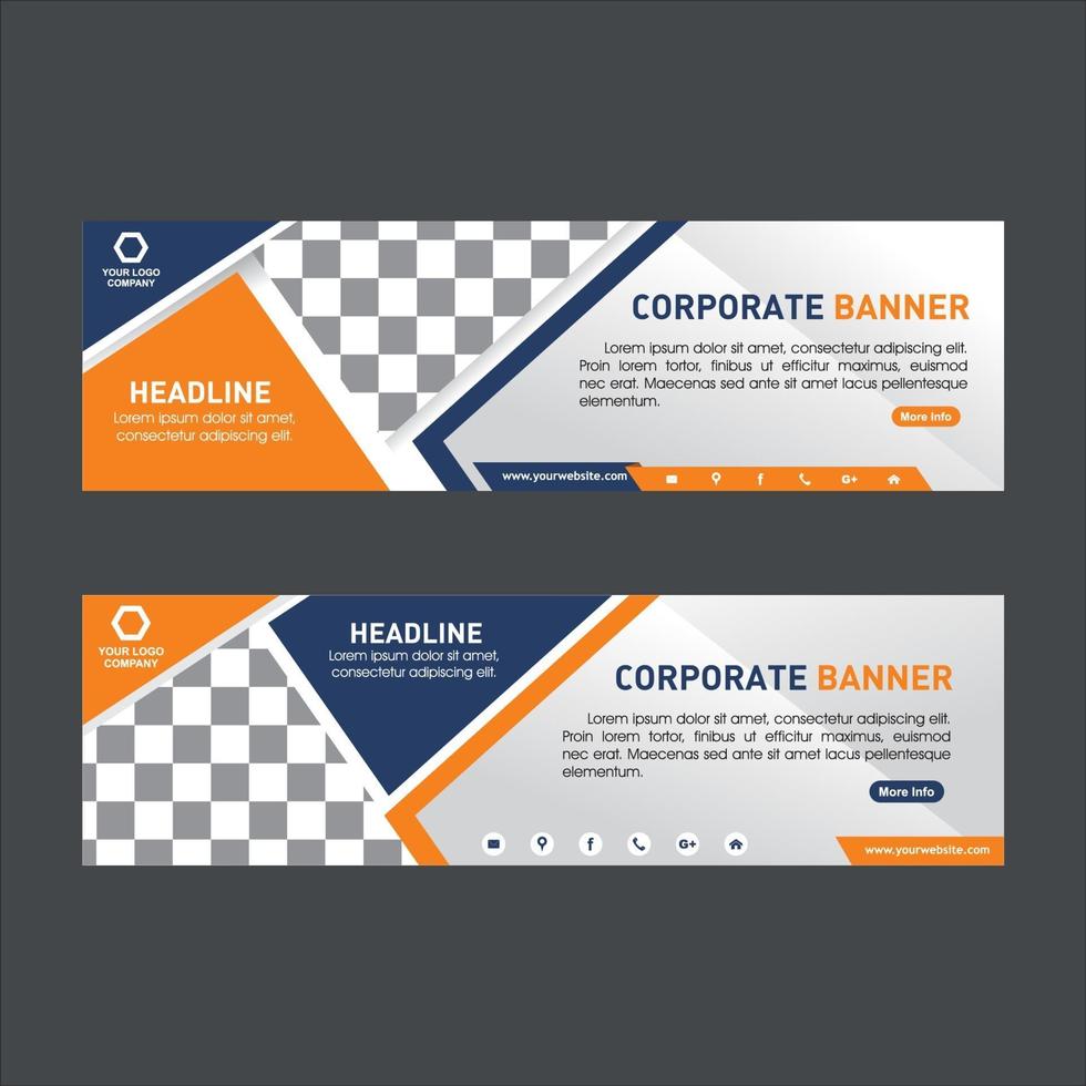 Corporate web banner template set idea vector