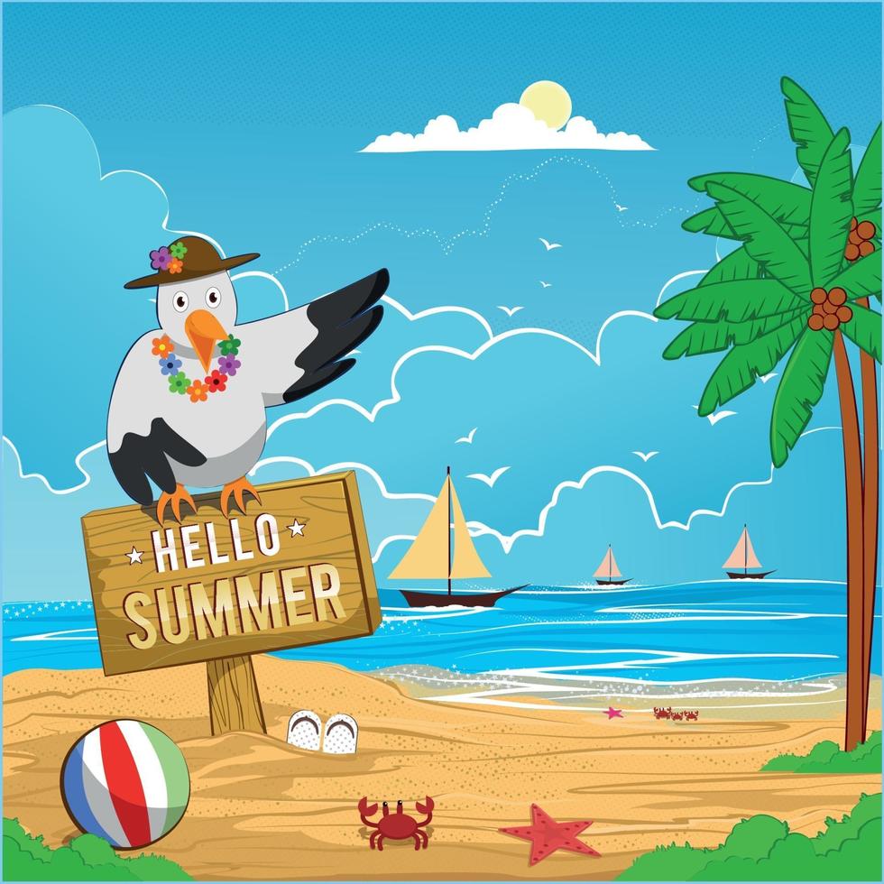 happy holidays summer background vector