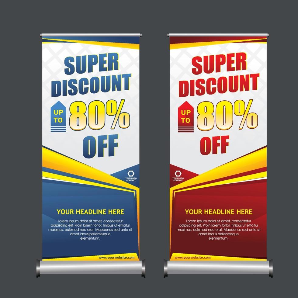 roll up banner discount idea vector